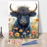 NEW TUMOVO Paint by Number for Adults Highland Cattle Adults' Paint-by-Number Kits Flower Field Painting by Numbers for Adults DIY Adult Paint by Number Kits on Canvas Home Decor, 16 x20 Inch