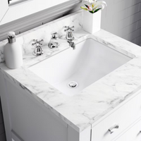 NEW Water Creation Madalyn 24-inch W Solid Wood Vanity in White with Marble Top in Carrara White, Faucet Not included! Retails $1,226