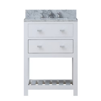 NEW Water Creation Madalyn 24-inch W Solid Wood Vanity in White with Marble Top in Carrara White, Faucet Not included! Retails $1,226