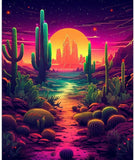 NEW Tucocoo Cactus Paint by Numbers Kits 16x20 inch Canvas DIY Digital Painting for Adults with Brushes and Acrylic Pigment-Desert Landscape Colourful Modern Style for Home Wall Decor (Frameless)