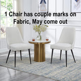 NEW Retails $329+ Ball & Cast Upholstered Kitchen and Desk Chair with Metal Legs, Ivory Set of 2 (Note: 1 chair has couple marks on fabric may come out)