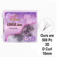 New in package! Sealed! Aguud Premade Fans Lash Extensions - 500 Clusters, 3D Volume, Pointy Base, D Curl, 10mm Natural Look, Salon Quality!