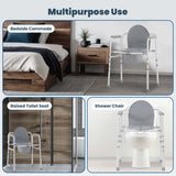 New Retails $108+ DR3313 3-In-1 Steel Bedside Commode, Raised Toilet Seat With Handles, Portable Toilet With 7.5 QT Bucket, 350 Lb. Weight Capacity