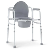 New Retails $108+ DR3313 3-In-1 Steel Bedside Commode, Raised Toilet Seat With Handles, Portable Toilet With 7.5 QT Bucket, 350 Lb. Weight Capacity