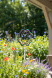 New Maison Silver Shimmering Accents 3D Hanging 21 Inch Wind Spinner, Dragonfly