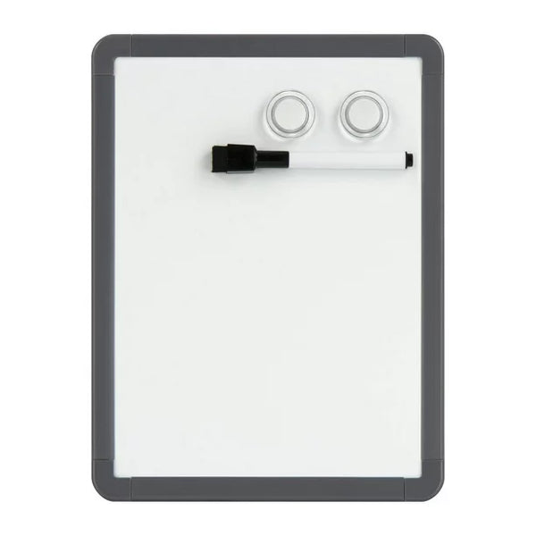 New Pen & Gear Magnetic Dry-Erase Board, 8.5 X 11, includes dry erase marker & 2 magnets! Grey