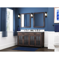 60" Vanity Center Rectangle Basins White Carerra Stone Top! Retails $1,034+