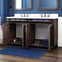 60" Vanity Center Rectangle Basins White Carerra Stone Top! Retails $1,034+