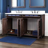 60" Vanity Center Rectangle Basins White Carerra Stone Top! Retails $1,034+