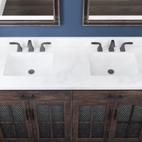 60" Vanity Center Rectangle Basins White Carerra Stone Top! Retails $1,034+