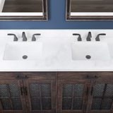 60" Vanity Center Rectangle Basins White Carerra Stone Top! Retails $1,034+