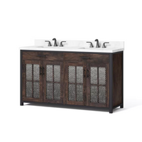 60" Vanity Center Rectangle Basins White Carerra Stone Top! Retails $1,034+