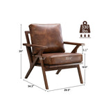 NEW Retails $300, Wayfair Joichiro 29.5" Wide Solid Wood Frame Upholstered Mid Century Modern Retro Armchair, Accent Chair Note: small scuff on 1 wood arm as shown in pics