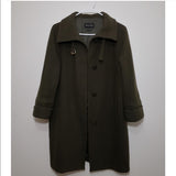 New Women's Designer Massimo Dutti Oversized Wool Blend Dark Olive Green Coat, Sz M! Retails $340+