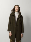 New Women's Designer Massimo Dutti Oversized Wool Blend Dark Olive Green Coat, Sz M! Retails $340+