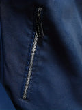 NEW Retails $79, Men's Vintage Look Cycling Jacket With Zipper Pocket, Casual Stand Collar Windproof Zip Up Comfy Jacket For Outdoor, Soft Faux Leather, Blue, Sz XL