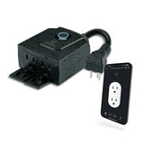 NEW Globe Electric Smart Beacon 2-Outlet Outdoor Plug, Bluetooth, Grounded, 125V 15A 1875W, 6 in Cord, 30 ft Remote, Black