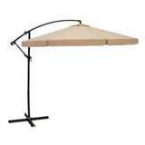New in box! Large Arctic Sky Cantilevered 10' Offset Umbrella with Cross Base, waterproof and UV-resistant polyester fabric, Beige!