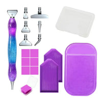 NEW Diamond Painting Pens Kit, Stainless Steel Tips for Diamond Painting Accessories with 6 Clay, Diamond Art Pens Diamond Painting Tools for DIY Craft, Starry Purple, 16pc