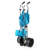 NEW Retails $130+, Seina Steel Framed Collapsible Versatile Multi-use Garden Cart or Beach Sand Cruiser, 2 built-in cup holders and an umbrella holder, Blue