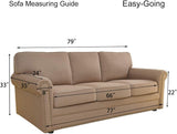 New Easy-Going Stretch Sofa Slipcover Soft with Elastic Bottom, Jacquard Fabric Small Checks (Large, Chocolate)