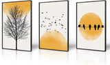 New EbonCanvas Framed Abstract Wall Art 3 Panels, 16 x 24 Inch Canvas Prints Wall Decor for Living Room Bedroom Office