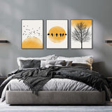 New EbonCanvas Framed Abstract Wall Art 3 Panels, 16 x 24 Inch Canvas Prints Wall Decor for Living Room Bedroom Office