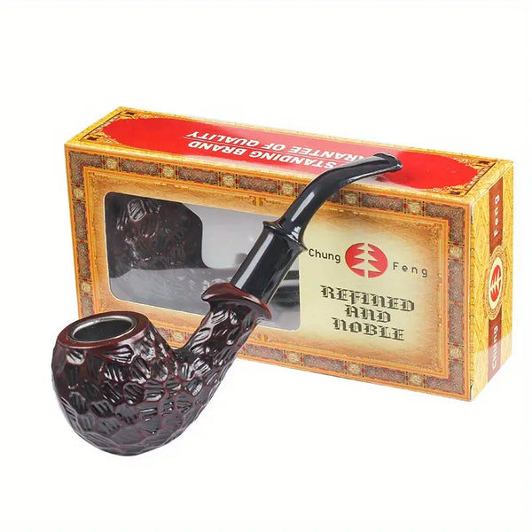 New Vintage-Style Imitation Ebony Resin Smoking Pipe - Detachable & Washable
