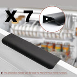 New SET OF 7 Black Hidden Finger Edge Pull Concealed Tab Pulls 6 inch long (5" center) Retails $70+