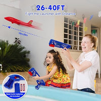 New in box! Aomola Ejector Airplane Toy Soft Foam Gun Bubble Catapult Plane Foam for Kids, One-Click Ejection Model Shooting Game with 2 PCS Glider Airplane Launcher