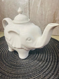 Ceramic Elephant Teapot, 10" X 6.5", home stager lot