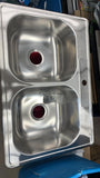 NEW Retails $299, Elkay DSE233221 Dayton Elite 20 Gauge Stainless Steel Double Bowl Top Mount Kitchen Sink, 33 x 22 x 8.0625 NOTE: Small dent on corner from transport shown in pics