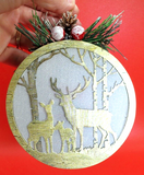 NEW Light-up, Deer in the Woods Silhouette Christmas Ornament