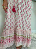 New ERTYM Sweet Pink Half Sleeve Maxi Dress Sz L, Nice Flowy lightweight fabric, great for summer! Sz L Retails 64+