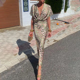 New ERTYM Twisted Green Short Sleeve Maxi Dress, Sz L Retails $63+
