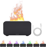 New Rican Flame Fire Diffuser Humidifier, 120ml Essential Oil Diffusers, Cool Mist Humidifier Auto Shut Off, Small Diffuser with 7 Colors Changing, Aromatherapy Diffuser for Home Office Bedroom,Black