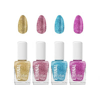 New Eternal Nail Polish Set 4 Piece Kit: Long Lasting, Quick Dry and Cruelty Free. Made in USA - 0.46 Fluid Ounces Each (All that Glitter)