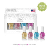 New Eternal Nail Polish Set 4 Piece Kit: Long Lasting, Quick Dry and Cruelty Free. Made in USA - 0.46 Fluid Ounces Each (All that Glitter)