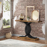 Retails $320 New Assembled Everly Quinn 39.37'' Console Table in Rustic Brown/Black
