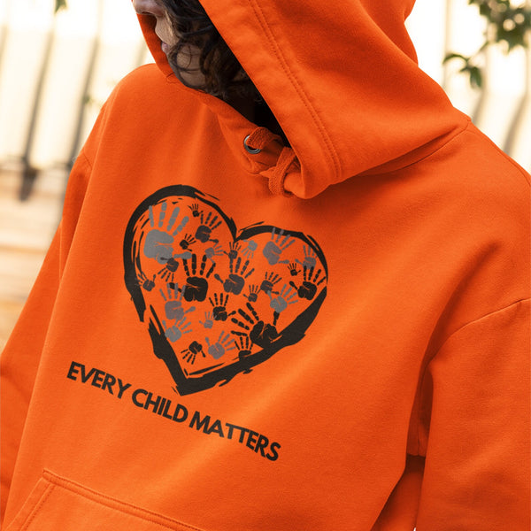 New The Authentic T-shirt Company Every Child Matters kangaroo pocket Hoodie, Sz 2X! NOTE: Actual Print on Sweater shown in comments!