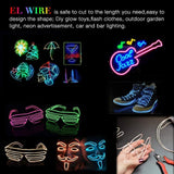 New EL Wire Portable Set, MaxLax 9ft Cuttable Battery Pack Neon Glowing Electroluminescent Wire Light kit(Yellow, Blue, Red, Orange, Pink)for Halloween Decorations DIY for cars, costumes etc