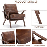 NEW Retails $300, Wayfair Joichiro 29.5" Wide Solid Wood Frame Upholstered Mid Century Modern Retro Armchair, Accent Chair Note: small scuff on 1 wood arm as shown in pics