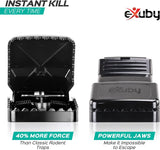 New eXuby Large Powerful Rat Traps (4 Pack) - Kills Instantly with Powerful Steel Spring - Setup in Seconds - Wash & Reuse Over & Over - Hands Free Disposal - Rat Control Without Harmful Poisons or Chemials