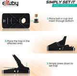 New eXuby Large Powerful Rat Traps (4 Pack) - Kills Instantly with Powerful Steel Spring - Setup in Seconds - Wash & Reuse Over & Over - Hands Free Disposal - Rat Control Without Harmful Poisons or Chemials