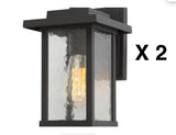 Retails $272 NEW LNC Set of 2 Modern Coastal Textured Black Outdoor Wall Lantern Sconce Industrial Porch Patio Wall Lights, includes 2 Lights