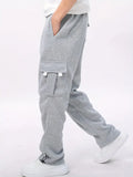 NEW Men's Comfortable & Stylish Cargo Jogger Pants - Spacious Multi Pockets for Everyday Fashion & Sports Lounge Wear, Light Grey, Sz L, Retails $99