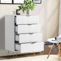 NEW Assembled ShipitFurniture White 4 Drawer Chest: Spacious and Modern Storage Solution - Retails $321 USD