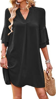 NEW Women Casual Short Ruffles Sleeve Sundress - Size XL