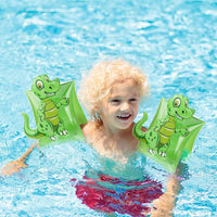 NEW Inflatable Swim Floater Sleeves for Kids, Cartoon Swimming Armbands Floaties Water Wings Floatation Sleeves, Pool Water Sports Learning Swim Training Aids, Dinosaur