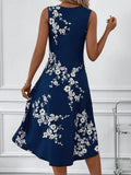 NEW Blue Sleeveless Round Neck Midi Dress, Sz XL, Retails $78